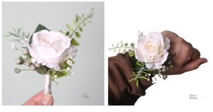 Rose cổ tay <span class=keywords><strong>Corsage</strong></span> cổ tay ban nhạc Vòng đeo tay đám cưới màu trắng hoa phụ kiện prom phù hợp với trang trí đám cưới cổ tay <span class=keywords><strong>Corsage</strong></span> - Product Image 3
