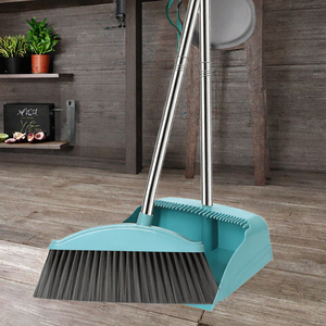 Ensemble balai et pelle bleus, brosse à poils doux pour balayer le sol avec pelle, outil de nettoyage intérieur/extérieur - Product Image 3