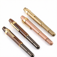 Stylo Rollerball Alpha Court en Laiton Massif, Stylo à Encre à Base d'Eau pour Usage Professionnel et de Bureau