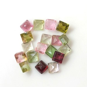 Cuentas de piedras preciosas facetadas de corte cuadrado de turmalina múltiple de 4mm para suministros de fabricación de joyas, venta de piedra de turmalina Natural calibrada - Product Image 4