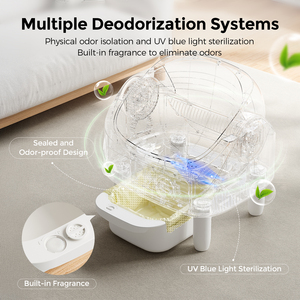 Bac à litière automatique intelligent pour chat, contrôlé par application, autonettoyant, facile à nettoyer, capacité de 65 L, toilette pour animaux de compagnie, contrôle des odeurs, grande ouverture, blanc - Product Image 6