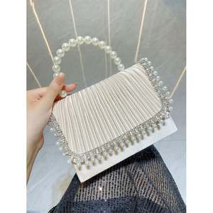 クラシックパール装飾ミニイブニングバッグフォーマル宴会ハンドバッグ結婚式パーティープロムディナークラッチ用 - Product Image 4