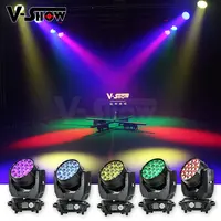 V-show-haz de luz 4 en 1 para escenario, lámpara LED RGBW de 19x15W con Zoom, Halo, Mac, Aura, cabezal móvil, almacén de Rusia