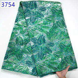 Tissu de dentelle africaine 2023 Tissu de dentelle brocart jacquard doré français de haute qualité pour robes de soirée élégantes nigérianes 3754 - Product Image 1