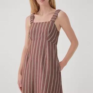 Nouvelle robe d'été de haute qualité pour femme, style Y2K, style doux, sans manches, col carré, robe maxi en lin, robe modeste - Product Image 6