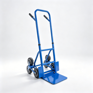 Carrello Manuale Industriale Saliscale Pieghevole da 200 kg con 6 Ruote, Manico Telescopico, Carrello Portatile per Trasporto - Product Image 1