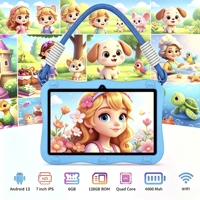 Nouvelle tablette pour enfants de 7 pouces, Android 13, étui antichoc, Qualcomm 8916, 6 Go + 128 Go, Wi-Fi, batterie longue durée 4000 mAh, apprentissage et divertissement