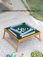 Table de mahjong électrique en bois pliable de luxe moderne, portable pour le camping en plein air et les voyages