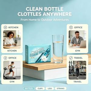 Tablettes de nettoyage pour bouteilles d'eau haute efficacité, écologiques, détartrantes et effervescentes pour la cuisine et l'usage domestique quotidien - Product Image 5