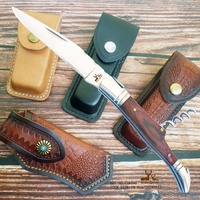 Couteau de survie tactique de camping de haute qualité en acier inoxydable avec manche en bois de rose, gravure au laser, personnalisable OEM