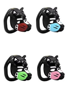Jaula de castidad masculina de resina con diseño de cachorro husky de dibujos animados en 3D, tipo manual, con anillo de bloqueo discreto, juguete sexual para adultos. - Product Image 5