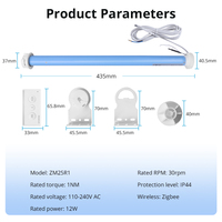 Persiana enrollable motorizada Zemismart con motor de 1NM para tubo de 38MM Compatible con Alexa y asistente de Google para uso en sala de estar interior
