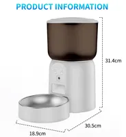 Distributeur automatique intelligent de nourriture pour animaux de compagnie en plastique de 3 L avec caméra WiFi, bol de nourriture sèche intelligent pour chats et chiens