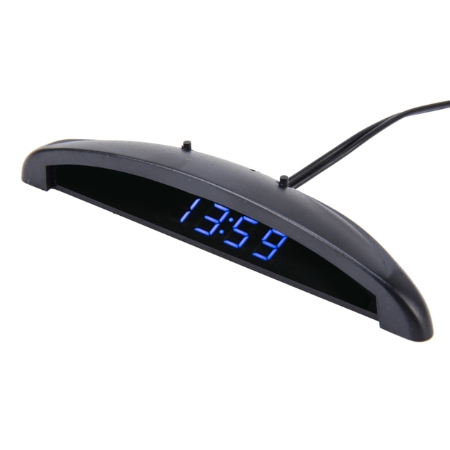 Hot Selling Wholesale 2 in 1 Car LED Digital Display Thermometer Clock USB Charger Table Clock