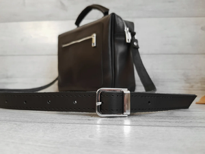Sac à bandoulière en cuir noir personnalisé pour femmes, sac messager fait main, sac à main, cadeau pour elle - Product Image 1