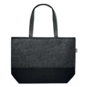 Shopper DUO INDICO in feltro RPET, merchandising sostenibile - Product Image 3