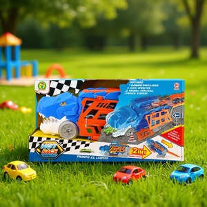 Camión de Carreras Dino 2 en 1 con Rampa de Lanzamiento y Autos para Niños de 3+ Años - Product Image 3