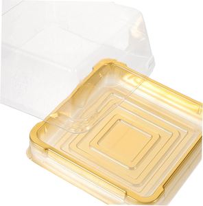 Bandejas Desechables de Plástico para Pastel, Sushi, Hamburguesas - Bandejas de PET con Impresión Dorada - Product Image 3