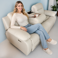 Canapé inclinable moderne en cuir, meubles modulaires pour salon, canapé 3 places avec ports USB, canapé inclinable électrique