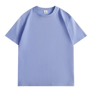 Summer Work Uniform Round Neck Short Sleeve T-Shirt 210g Cotton Solid Color For Restaurant Bar Staff Customizable With Logo - Product Image 2