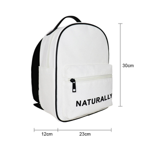 Sacs à dos scolaires unisexes de haute qualité avec logo du lycée, personnalisés, en toile de coton recyclé blanc, écologiques - Product Image 6