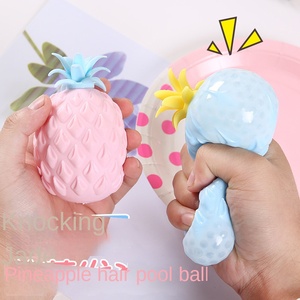 Wholesale Plastic Pop Fruit Soft Glue Simulation Decompression Pinch Toys Vent Ball Pineapple Fidget Sensory Toy for 2-4 Years - Product Image 2