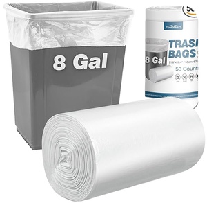 Bolsas de Basura de 8 Galones a Precio de Fábrica, Paquete de 50, Bolsas de Basura Medianas, Forros para Contenedores de Basura para Baño, Cocina, Oficina, Transparentes, Sin Perfume - Product Image 1