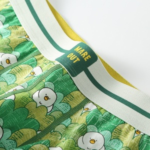 Colorful Bamboo Fiber Anti-Bacterial Mid-Rise Knitted Cute Pattern <strong>Printed</strong> Customized Waist Logo <strong>Mens</strong> Boxer <strong>Briefs</strong> - Product Image 4