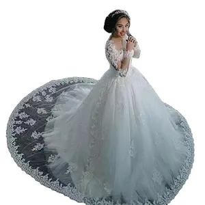 Nanchang Auyan Fishtail spalla vita lungo bianco adulto abito da sposa tessuto di pizzo semplice abito da sposa indiano 2022 Plus Size