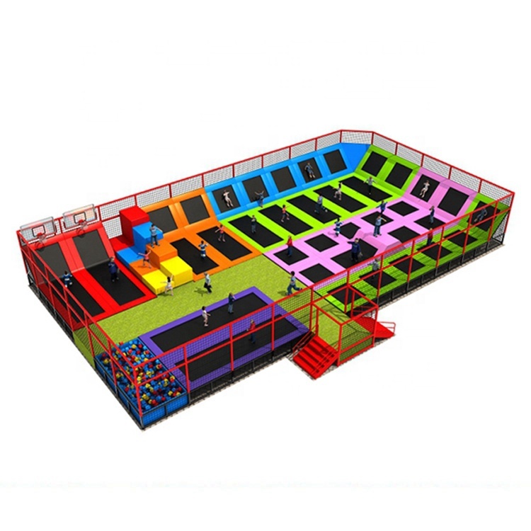 Новый дизайн популярный дешевый безопасный профессиональный коммерческий разноцветный батут для продажи
