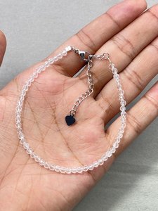 Clear Quartz <b>Bracelet</b> Dainty Gemstone Jewelry Micro Faceted Beads Crystal <b>Bracelet</b> Minimalist Jewelry Tiny Gemstone <b>Bracelet</b> - Product Image 3