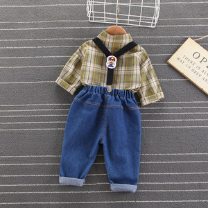 Conjuntos de 2 piezas de <span class=keywords><strong>ropa</strong></span> nueva a cuadros <span class=keywords><strong>para</strong></span> bebé niño de 1 <span class=keywords><strong>año</strong></span> - Product Image 4