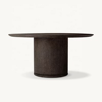 Meubles de salle à manger, 8 places, table à manger moderne convertible en bois massif avec couleur personnalisée, table à manger ronde