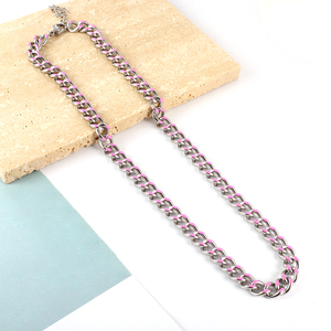 Collana a catena cubana in acciaio inossidabile placcato Pvd in oro 18 carati stile Hip Hop collana a catena geometrica con gioielli da donna di moda - Product Image 4