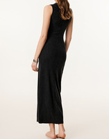 Robe longue décontractée d'été sans manches pour femme, sexy, en maille respirante, coupe ajustée, effet délavé, pour femmes élégantes