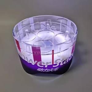 Refroidisseur de champagne et de bière en acrylique incassable de seau à glace rougeoyant de qualité commerciale avec lumières LED pour hôtels/bars/fêtes - Product Image 3