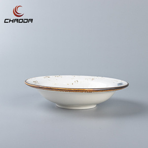 Ingrosso piatto in ceramica cappello di paglia a forma di insalata rotonda zuppa di <span class=keywords><strong>Pasta</strong></span> vassoio di servizio da Dessert ristorante stoviglie in porcellana - Product Image 5