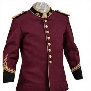 Men British Style Braid Jacket Outdoor Reproduction Uniform <b>Red</b> Formal Tunic OEM Custom Size - Product Image 1