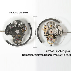 Modelos de mecanismo de reloj de esqueleto de cristal de zafiro de diseño YINBEI con movimiento automático transparente hueco modificado a medida - Product Image 3