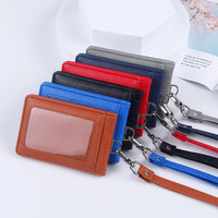 Portefeuille personnalisé en cuir, porte-cartes d'identité, à fermeture magnétique, personnalisé, porte-Badge multi-cartes avec sangle, nouvelle tendance