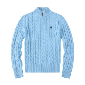 ZHANGCHEN Nuevo Suéter Casual de <span class=keywords><strong>Punto</strong></span> con Cuello Alto y Media Cremallera para <span class=keywords><strong>Hombre</strong></span> y Mujer con Logo de Caballo RL, Ideal para Otoño # RL-023 - Product Image 2