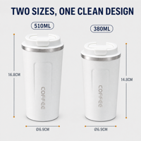 Mug à café de haute qualité, tasse de voyage portable sous vide, faible MOQ d'usine, garde au chaud et au froid, gobelet isotherme en acier inoxydable