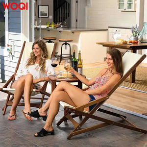 Chaise pliante d'extérieur Woqi, chaise de plage portable, chaise de camping inclinable pliable blanche - Product Image 1