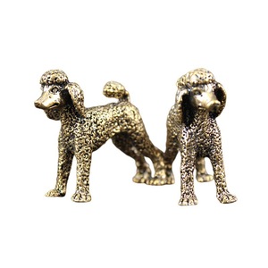 Figura Decorativa de Perro Poodle de Latón Retro, Adorno de Metal Sólido para Escritorio, Regalo Artesanal - Product Image 5