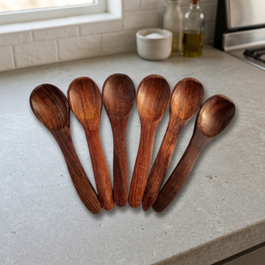 BS INTERNATIONAL Vintage Light Weight <b>Portable</b> Matte Polish Wooden Spoons <b>Cutlery</b> Accessories Ice Cream Dessert Flatware <b>Set</b> for - Product Image 1