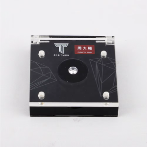 Espositore per Gioielli in Acrilico Ecologico Moderno con Logo Personalizzato, Porta Gemme Trasparente Nero Piccolo Quadrato - Product Image 5