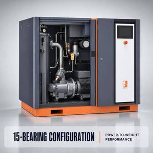 Compresseur d'air à vis intégré haute puissance 30 kW 10 bars avec sécheur intégré, filtre de réservoir, <span class=keywords><strong>moteur</strong></span> IE4, double étage pour atelier industriel - Product Image 3