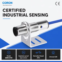 CORON GRN-D10 untuk Sensor Optik Ukuran Tertentu, Reflektif Difus, Fotoelektrik, Anti Ledakan, 7.7-9VDC, 2 Kabel, NC, Jarak Deteksi