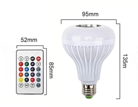JK103 RGB lecteur de musique intelligent avec télécommande, ampoule sans fil, haut-parleur de musique, lampe LED 12W, ampoule bluetooth