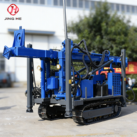 Foreuse mobile pour puits d'eau 500m, structure compacte, grand couple, équipement de forage DTH adapté aux sols, roches et strates mixtes